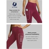 image:imageFihapyli ICTIVE Workout Leggings for Women Athletic Wear with Pocket Running Yoga Pilates and Gym PantsBurgundy