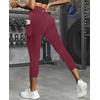 image:imageFihapyli ICTIVE Workout Leggings for Women Athletic Wear with Pocket Running Yoga Pilates and Gym PantsBurgundy