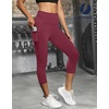 image:imageFihapyli ICTIVE Workout Leggings for Women Athletic Wear with Pocket Running Yoga Pilates and Gym PantsBurgundy