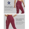 image:imageICTIVE Athletic Leggings for Women with PocketWorkout Activewear Running Yoga Pilates Gym Cropped Tight Fit Lightin PantsBurgundy
