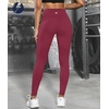 image:imageICTIVE Athletic Leggings for Women with PocketWorkout Activewear Running Yoga Pilates Gym Cropped Tight Fit Lightin PantsBurgundy