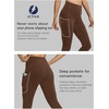 image:imageICTIVE Athletic Leggings for Women with PocketWorkout Activewear Running Yoga Pilates Gym Cropped Tight Fit Lightin PantsCoffee