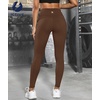 image:imageICTIVE Athletic Leggings for Women with PocketWorkout Activewear Running Yoga Pilates Gym Cropped Tight Fit Lightin PantsCoffee