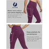 image:imageICTIVE Athletic Leggings for Women with PocketWorkout Activewear Running Yoga Pilates Gym Cropped Tight Fit Lightin PantsDarkpurple
