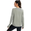 image:imageICTIVE Long Sleeve Workout Shirts for Women Loose Fit Workout Tops Running Shirts with Thumb HoleGray