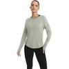 image:imageICTIVE Long Sleeve Workout Shirts for Women Loose Fit Workout Tops Running Shirts with Thumb HoleGray