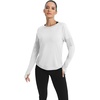 image:imageICTIVE Long Sleeve Workout Shirts for Women Loose Fit Workout Tops Running Shirts with Thumb HoleWhite