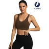 image:imageICTIVE Sports Bras for Women High Support High Impact Bust Push up Racerback Workout Running BraCoffee