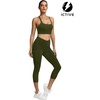 image:imageICTIVE Strappy Sports Bras for Women Criss Cross Back Racerback High Impact Padded Workout Sports Bra Fitness Workout Running Shirts Athletic Bra Top Army Green L