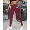 image:imageICTIVE Women Workout Pants with Tummy Control High Waist Tight Fit Yoga Running Pilates Fitness Leggings with PocketsBurgundy