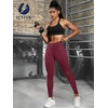 image:imageICTIVE Women Workout Pants with Tummy Control High Waist Tight Fit Yoga Running Pilates Fitness Leggings with PocketsBurgundy
