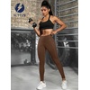image:imageICTIVE Women Workout Pants with Tummy Control High Waist Tight Fit Yoga Running Pilates Fitness Leggings with PocketsCoffee