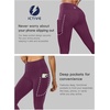 image:imageICTIVE Women Workout Pants with Tummy Control High Waist Tight Fit Yoga Running Pilates Fitness Leggings with PocketsDarkpurple