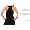 image:imageICTIVE Womens Cross Backless Workout Tops for Women Racerback Tank Tops Open Back Running Muscle Tank Yoga ShirtsBlack
