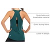 image:imageICTIVE Womens Cross Backless Workout Tops for Women Racerback Tank Tops Open Back Running Muscle Tank Yoga ShirtsDark Green