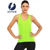 image:imageICTIVE Womens Cross Backless Workout Tops for Women Racerback Tank Tops Open Back Running Muscle Tank Yoga ShirtsNeon Green