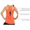 image:imageICTIVE Womens Cross Backless Workout Tops for Women Racerback Tank Tops Open Back Running Muscle Tank Yoga ShirtsNeon Orange