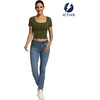 image:imageICTIVE Womens Sleeveless Racerback Tank Top Crew Neck Slim Fit Workout Casual Basic Cami ShirtsArmy Green 9064