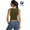 image:imageICTIVE Womens Sleeveless Racerback Tank Top Crew Neck Slim Fit Workout Casual Basic Cami ShirtsArmy Green 9065