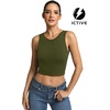 image:imageICTIVE Womens Sleeveless Racerback Tank Top Crew Neck Slim Fit Workout Casual Basic Cami ShirtsArmy Green 9076