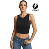 image:imageICTIVE Womens Sleeveless Racerback Tank Top Crew Neck Slim Fit Workout Casual Basic Cami ShirtsBlack 9076