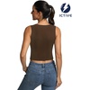 image:imageICTIVE Womens Sleeveless Racerback Tank Top Crew Neck Slim Fit Workout Casual Basic Cami ShirtsCoffee 9065