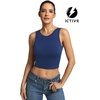 image:imageICTIVE Womens Sleeveless Racerback Tank Top Crew Neck Slim Fit Workout Casual Basic Cami ShirtsDark Blue 9076