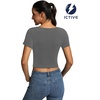 image:imageICTIVE Womens Sleeveless Racerback Tank Top Crew Neck Slim Fit Workout Casual Basic Cami ShirtsDark Grey 9064