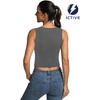 image:imageICTIVE Womens Sleeveless Racerback Tank Top Crew Neck Slim Fit Workout Casual Basic Cami ShirtsDark Grey 9065