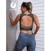 image:imageICTIVE Womens Sleeveless Racerback Tank Top Crew Neck Slim Fit Workout Casual Basic Cami ShirtsGrey 9076