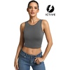 image:imageICTIVE Womens Sleeveless Racerback Tank Top Crew Neck Slim Fit Workout Casual Basic Cami ShirtsGrey 9076