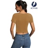 image:imageICTIVE Womens Sleeveless Racerback Tank Top Crew Neck Slim Fit Workout Casual Basic Cami ShirtsKhaki 9064