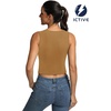 image:imageICTIVE Womens Sleeveless Racerback Tank Top Crew Neck Slim Fit Workout Casual Basic Cami ShirtsKhaki 9065