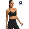 image:imageICTIVE Womens Sports Bra Camisole Adjustable Spaghetti Strap Padded Wireless Workout Yoga Crop TopBlack