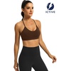 image:imageICTIVE Womens Sports Bra Camisole Adjustable Spaghetti Strap Padded Wireless Workout Yoga Crop TopCoffee