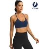 image:imageICTIVE Womens Sports Bra Camisole Adjustable Spaghetti Strap Padded Wireless Workout Yoga Crop TopDarkblue