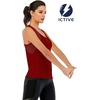 image:imageICTIVE Workout Tank Tops for Women Loose Fit Yoga Mesh Racerback Open Back Muscle ShirtsBurgundy