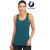 image:imageICTIVE Workout Tank Tops for Women Loose Fit Yoga Mesh Racerback Open Back Muscle ShirtsDark Green