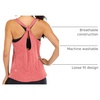 image:imageICTIVE Workout Tank Tops for Women Yoga Tops for Women Loose Fit Backless Muscle Racerback Summer Gym ShirtsCoral