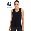 image:imageICTIVE Workout Tops for Women Loose Fit Racerback Mesh Backless Muscle Tank Running ShirtsBlack