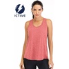 image:imageICTIVE Workout Tops for Women Loose Fit Racerback Mesh Backless Muscle Tank Running ShirtsCoral