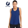 image:imageICTIVE Workout Tops for Women Loose Fit Racerback Mesh Backless Muscle Tank Running ShirtsDark Blue
