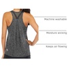 image:imageICTIVE Workout Tops for Women Loose Fit Racerback Mesh Backless Muscle Tank Running ShirtsDark Gray