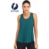 image:imageICTIVE Workout Tops for Women Loose Fit Racerback Mesh Backless Muscle Tank Running ShirtsDark Green