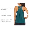 image:imageICTIVE Workout Tops for Women Loose Fit Racerback Mesh Backless Muscle Tank Running ShirtsDark Green