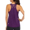 image:imageICTIVE Workout Tops for Women Loose Fit Racerback Mesh Backless Muscle Tank Running ShirtsDark Purple