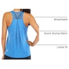 image:imageICTIVE Workout Tops for Women Loose Fit Racerback Mesh Backless Muscle Tank Running ShirtsLightblue