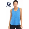 image:imageICTIVE Workout Tops for Women Loose Fit Racerback Mesh Backless Muscle Tank Running ShirtsLightblue