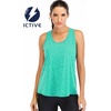 image:imageICTIVE Workout Tops for Women Loose Fit Racerback Mesh Backless Muscle Tank Running ShirtsLightgreen