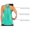 image:imageICTIVE Workout Tops for Women Loose Fit Racerback Mesh Backless Muscle Tank Running ShirtsLightgreen